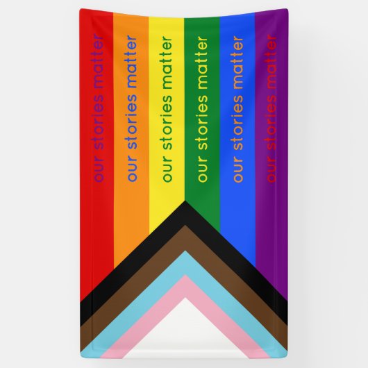 Stories Matter Gay Pride Intersection Rainbow Flag Banner (Vertikal)