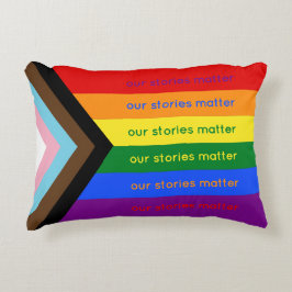 Stories Matter Gay Pride Intersection Rainbow Flag Dekokissen