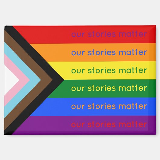 Stories Matter Gay Pride Intersection Rainbow Flag Magnet (Vorderseite)
