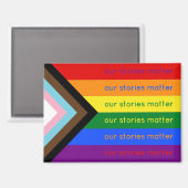 Stories Matter Gay Pride Intersection Rainbow Flag Magnet (Vorderseite/Rückseite)