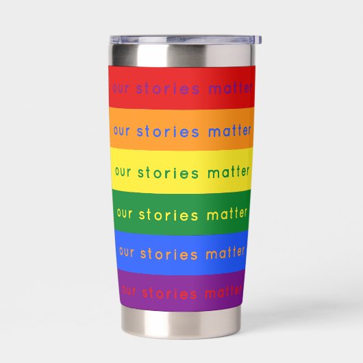 Stories Matter Gay Pride Intersection Rainbow Flag Thermobecher (Links)
