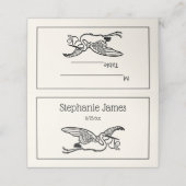 Stork #2 Baby Shower Gender Reveal Ivory BG Platzkarte (Außenseite Aufgefaltet)