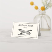 Stork #2 Baby Shower Gender Reveal Ivory BG Platzkarte (Vorderseite)