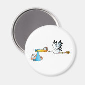 Stork and Baby Boy Magnet (Vorderseite/Rückseite)