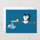 Stork and Baby Boy Postkarte (Vorne/Hinten)