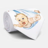 Stork and Baby Funny Neck Tie Text - Hallo Mama Krawatte (Gerollt)