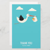 Stork Ankunft Briefpapier (Vorne/Hinten)