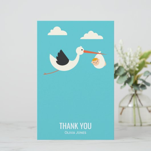 Stork Ankunft Briefpapier (Stehend Vorderseite)