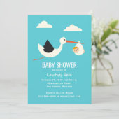 Stork Ankunft Einladung (Stehend Vorderseite)