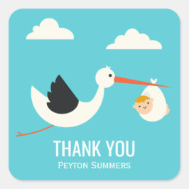 Stork Ankunft Quadratischer Aufkleber