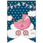 Stork Babies Rosa und blaue Babydusche Wimpelkette (Erste Fahne)