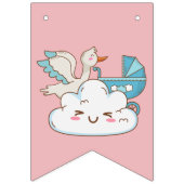 Stork Babies Rosa und blaue Babydusche Wimpelkette (Dritte Fahne)
