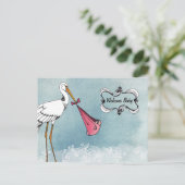 Stork Baby Ankündigung (Stehend Vorderseite)