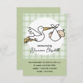 Stork Baby Birth Ankündigungen (Vorne/Hinten)