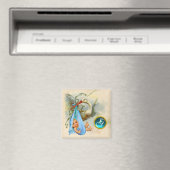 STORK BABY BOY DUSCHE 2 MONOGRAMM, Turquase Magnet (In Situ (Geschirrspüler))