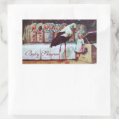 STORK BABY BOY DUSCHE 3 pink Rechteckiger Aufkleber (Tasche)