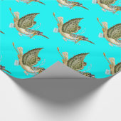 STORK BABY BOY DUSCHE, Aquamarin Blue White Geschenkpapier (Ecke)