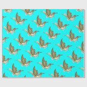 STORK BABY BOY DUSCHE, Aquamarin Blue White Geschenkpapier (Flach)