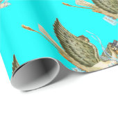 STORK BABY BOY DUSCHE, Aquamarin Blue White Geschenkpapier (Rolleneckpunkt)