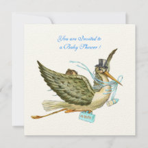 STORK BABY BOY DUSCHE, blaues Filzpapier