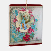 STORK BABY BOY SHOWER 2 Blue Aquamarine Keramikornament (Rechts)