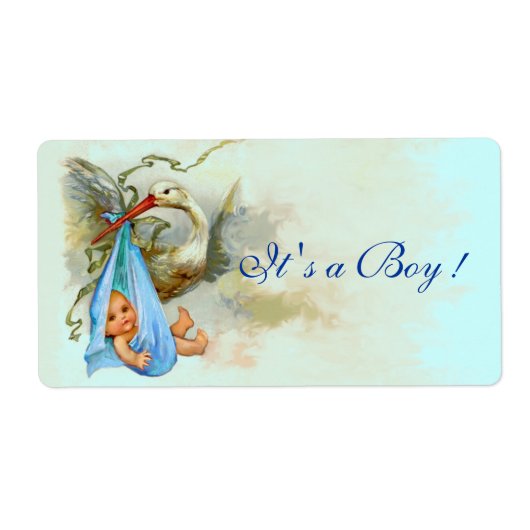 STORK BABY BOY SHOWER BLAUE (Vorne)