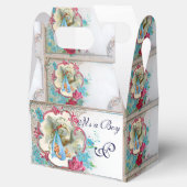 STORK BABY BOY SHOWER BLUE GEM MONOGRAM White Geschenkschachtel (Geöffnet)