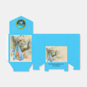 STORK BABY BOY SHOWER BLUE GEM STONE MONOGRAM GESCHENKSCHACHTEL (Ungefaltet)