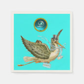 STORK BABY BOY SHOWER BLUE GEM STONE MONOGRAM SERVIETTE (Vorderseite)