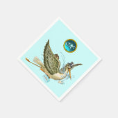 STORK BABY BOY SHOWER BLUE GEM STONE MONOGRAM SERVIETTE (Ecke)