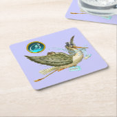 STORK BABY BOY SHOWER GEM MONOGRAM RECHTECKIGER PAPPUNTERSETZER (angewinkelt)