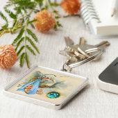 STORK BABY BOY SHOWER GEM MONOGRAM SCHLÜSSELANHÄNGER (Seite)