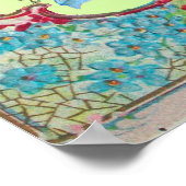 STORK BABY BOY SHOWER Gem Stone Monogram Green Poster (Ecke)