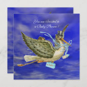 STORK BABY BOY SHOWER Ice Metall Einladung (Vorne/Hinten)