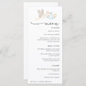 Stork Baby Boy Shower Menü Menükarte (Vorne/Hinten)