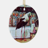 STORK BABY BOY SHOWER MONOGRAM Blue Aquamarine Keramik Ornament (Rechts)