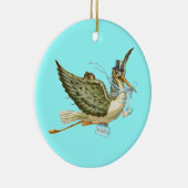 STORK BABY BOY SHOWER MONOGRAM Blue Aquamarine Keramik Ornament (Rechts)