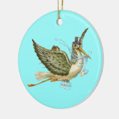STORK BABY BOY SHOWER MONOGRAM Blue Aquamarine Keramik Ornament (Links)