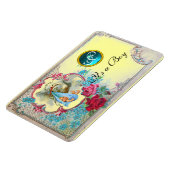 STORK BABY BOY SHOWER MONOGRAM, gelb Magnet (Linke Seite)