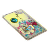 STORK BABY BOY SHOWER MONOGRAM, gelb Magnet (Rechte Seite)