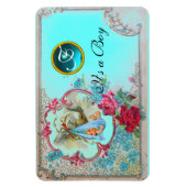 STORK BABY BOY SHOWER MONOGRAM MAGNET (Vertikal)