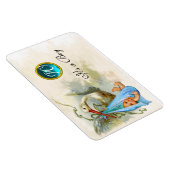 STORK BABY BOY SHOWER MONOGRAM, weiß Magnet (Rechte Seite)