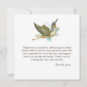 STORK BABY BOY SHOWER ,White Blue Vielen Dank Einladung (Rückseite)