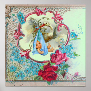 STORK BABY BOY SHOWGreen Poster