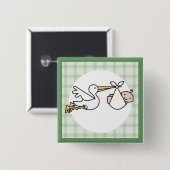 Stork Baby Delivery Button (Vorne & Hinten)