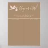 Stork Baby Delivery Gender Reveal Prediction Poster (Vorne)