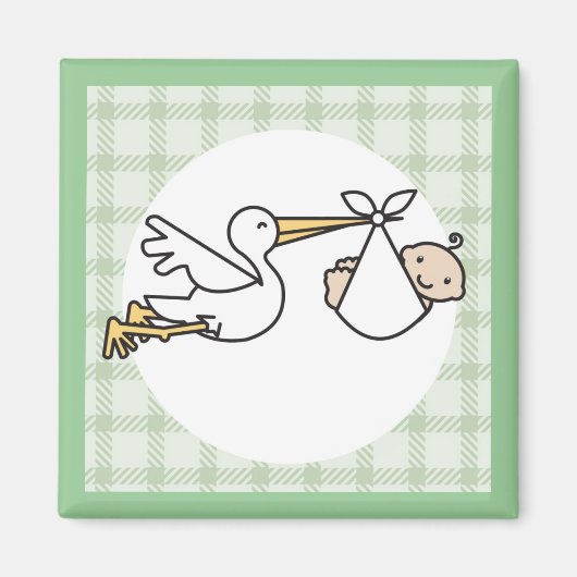 Stork Baby Delivery Magnet (Vorne)