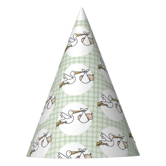 Stork Baby Delivery Partyhütchen (Vorderseite)