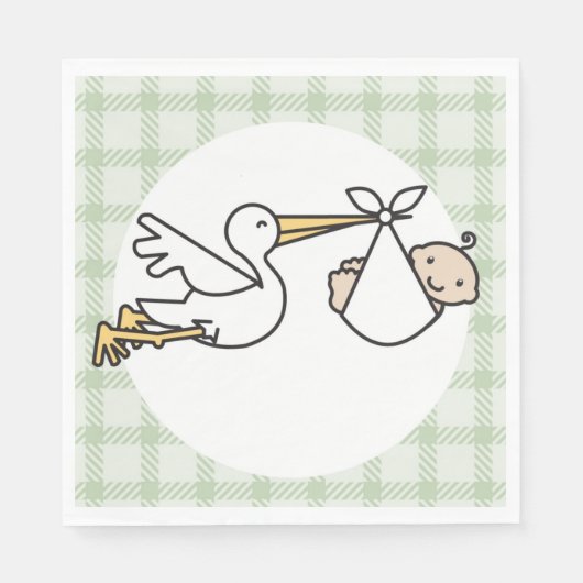 Stork Baby Delivery Serviette (Vorderseite)