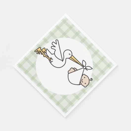 Stork Baby Delivery Serviette (Ecke)